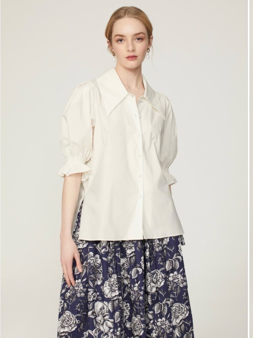 Adam Lippes x RTR Oversized Puff-Sleeve Blouse - Picture 4 of 6